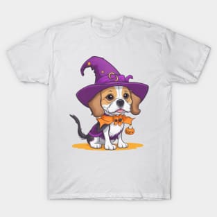 Cute Dog and Pumkin Halloween T-Shirt